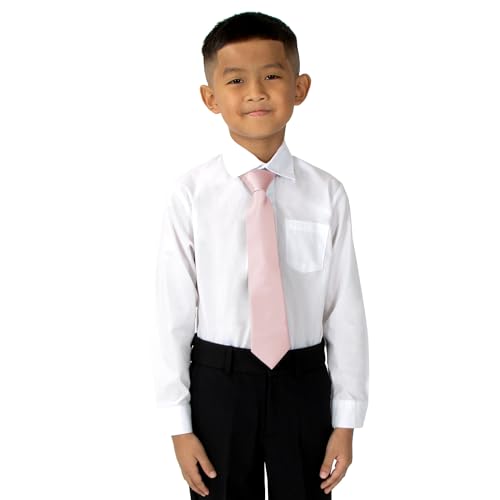 Spring Notion Boys' Satin Zipper Necktie Blush Pink Small3