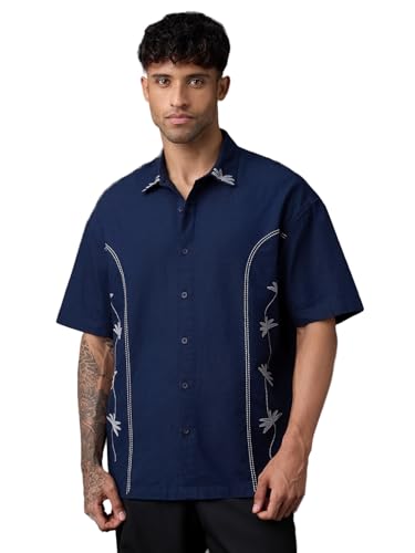 Image of The Souled Store Solid Linen: Beige Color Men and Boys Regular Outdoor Fit Full Sleeve Collared Neck Spread Collar Casual Wear Stylish Comfortable Premium Elegant Cotton Shirts