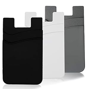 Meroqeel Adhesive Phone Wallet Card Holder for Phone Case, Silicone Credit Business ID Cards Pocket on Back of iPhone…