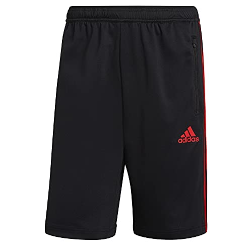 Adidas Men's Size Designed 2 Move 3-Stripes Primeblue Shorts, Black/Scarlet, 3X-Large/Tall #TOP2