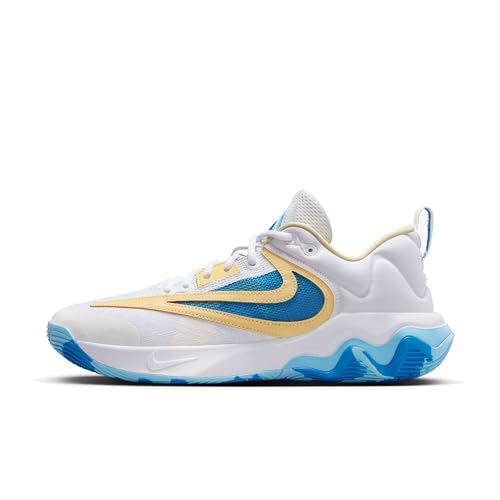 Scarpa da basket Nike Giannis Immortality 3, Scarpe da Basket Uomo, White Lt Photo Blue Lt Laser Arancione, 44 EU