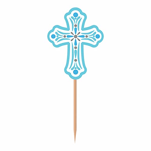 Amscan Religious Party Picks, 36 Pieces, 2.5 Inches, Blue