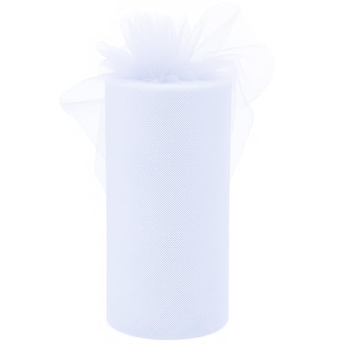 92 m x 30 cm - Rouleau de tulle au mètre - Tissu en gaze de coton - Une touche de ruban de Noël - Nœud de porte - Blanc