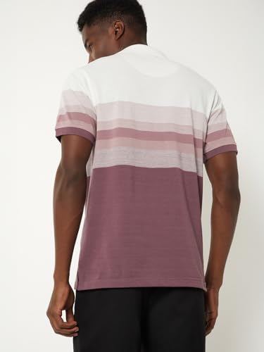 Image of Max Men's Half Sleeves Regular Fit Striped Polo T-Shirt