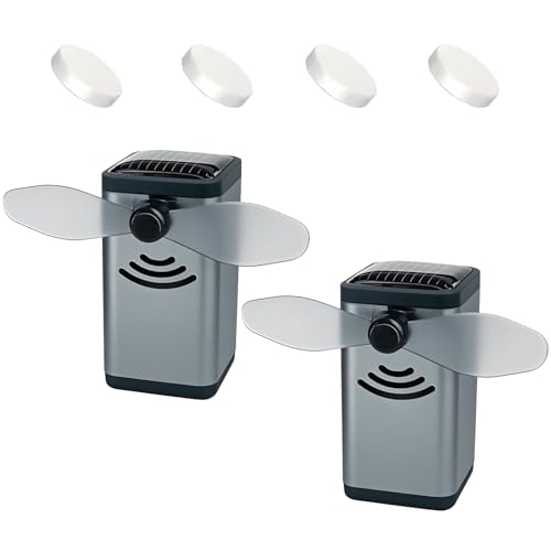 Image of Solar Car Air Freshener - 2 Pack Rotating Solar Powered Car Diffuser for Dashboard, Essential Oil Aroma Dispenser, No Battery Needed, Aluminum Alloy, Gift for Men & Women, Long-Lasting Car Accessories