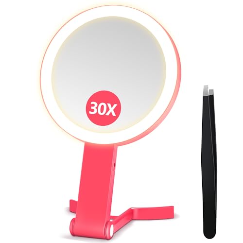 B Beauty Planet 30X/1X Vergrößerungsspiegel mit Licht, Höhenverstellbarer Schminkspiegel mit Beleuchtung… – Ansicht 1