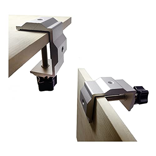 Preisvergleich Produktbild Multifunktionale Horizontale Vertikale Zwei Wege Verbindung Klemme Aluminiumlegierung Tischklemme Manuelle M10 Gewinde Handschrauben Einstellung Schreibtischklemme,Klemmstärke 5,5 cm,1 PCS (SILVER)