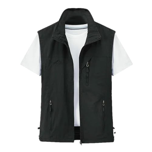 Gilet zippé mince homme gilet casual sans manches col debout été