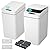 kaylowe Automatic Bathroom Trash Can 2.6 Gallon Touchless Garbage Cans with Lid 2 Pack Small Slim Motion Sensor Smart Commercial Trash Bin for Bedroom, Bathroom, Office, Living Room, White