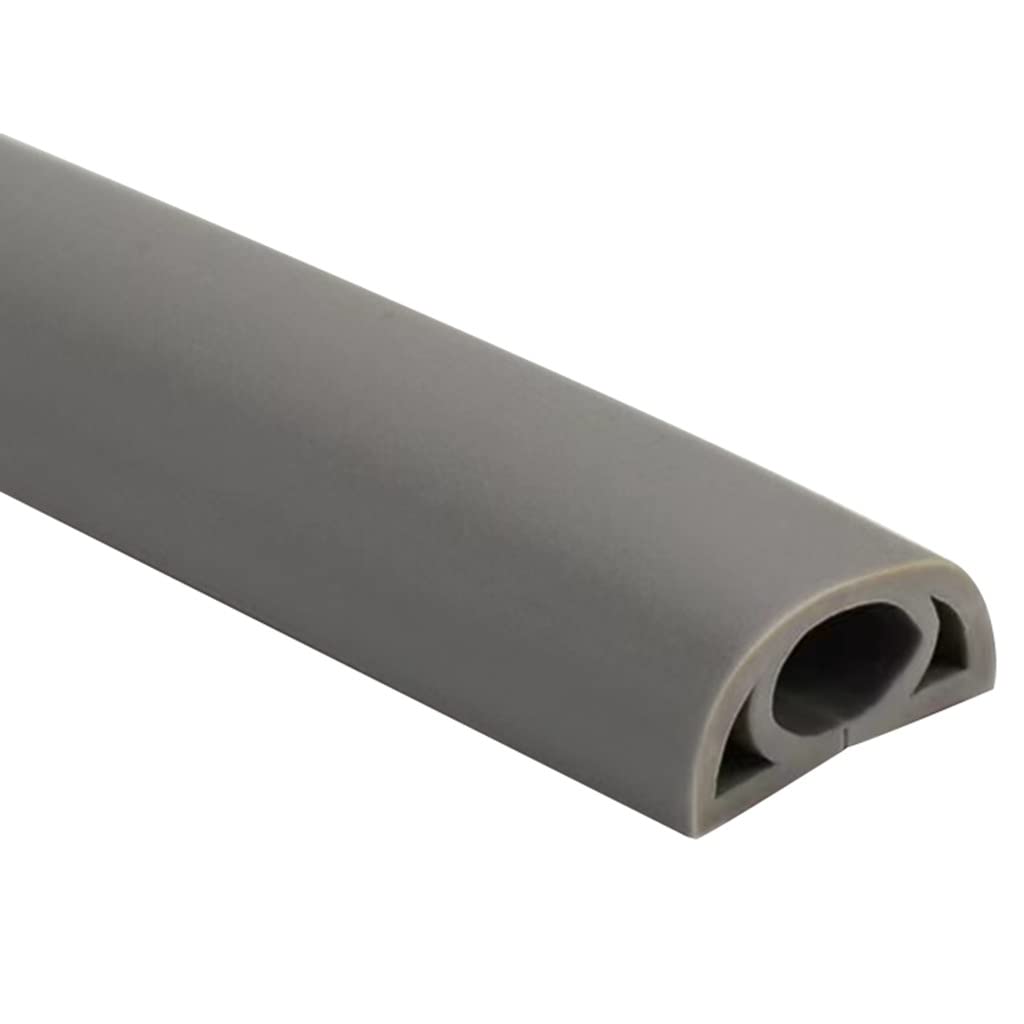 Canalina Pavimento Passacavi Chiesa Autoadesiva in Morbido PVC Canalina Cavi, Pavimento Curvo Anti Inciampo Facile da Tagliare Passacavo A Pavimento, cavità del Cavo: 1 Cm/0,4 Pollici (Color : Gris,
