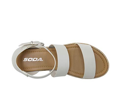 Image of Soda Topic Open Toe Buckle Ankle Strap Espadrilles Flatform Wedge Casual Sandal