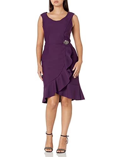 Image of Alex Evenings Women's Slimming Short Cocktail Dress with Bell Sleeves, Wedding Guest (Petite and Regular Sizes)