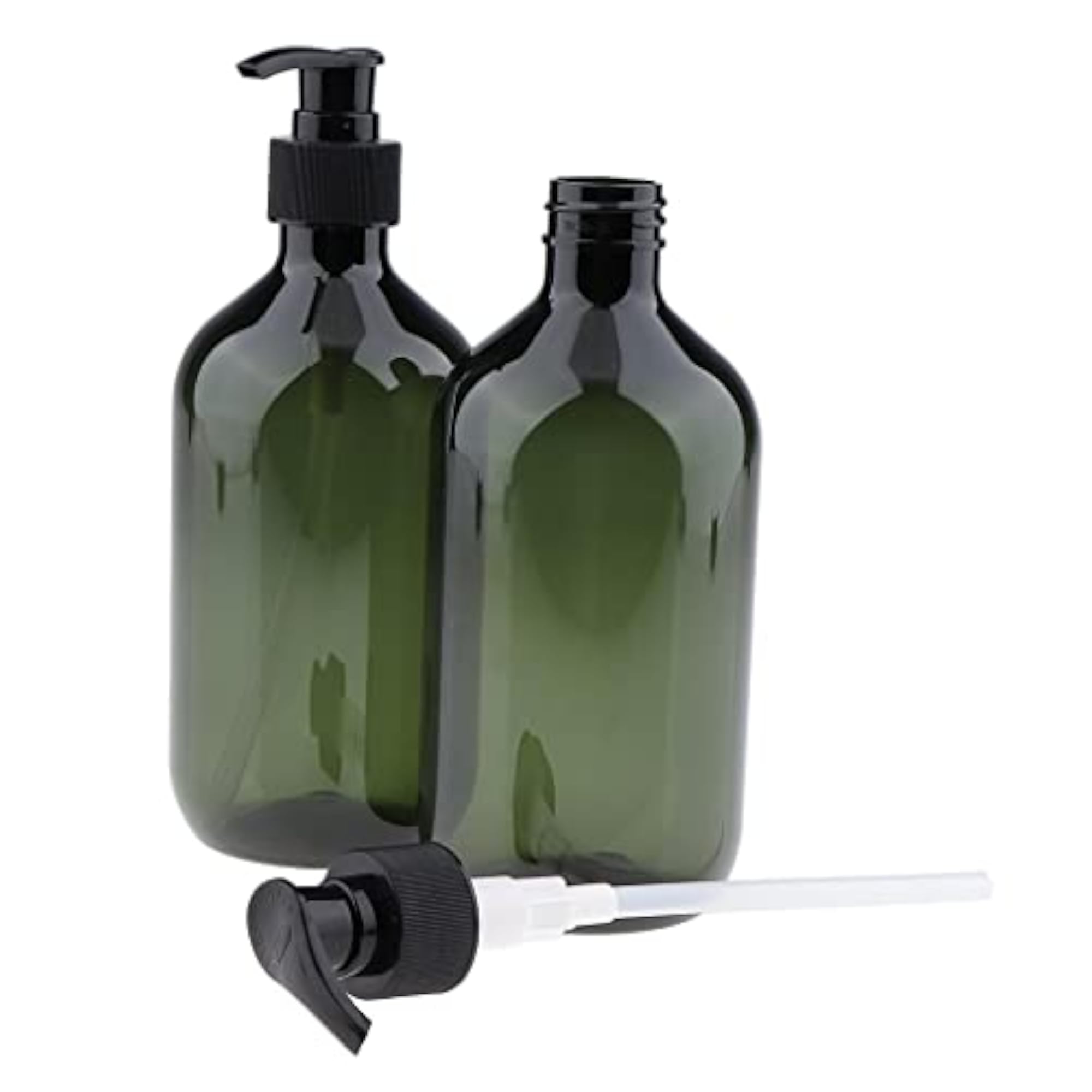 2X Empty Translucent PET Shampoo Conditioner Pump Bottles Container 500ml