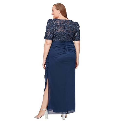 Alex Evenings Women's Long Stretch Sequin Bodice Mother of The Bride Dress with Empire Waist (Plus Size)2