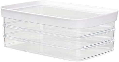 Emsa 513559 Optima rectangular dry goods storage container with lid, 2.2 litres, transparent/white