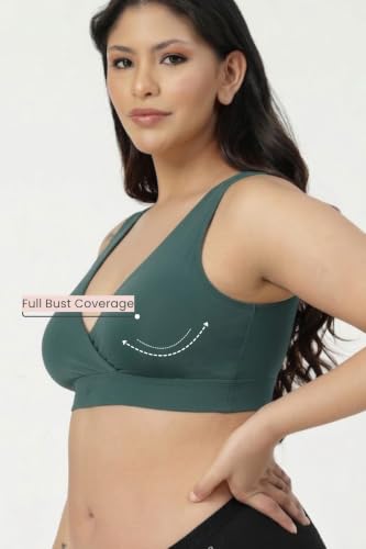 Image of ZELENA Maternity Padded Bra | Removable Cups, Broad Waistband | Soft Stretchable Modal Fabric | Easy Pull Nursing Bra for Pregnancy and Breastfeeding