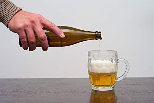 LavoHome Dimple Stein European Stein Style Beer Glass Mug With Handle -16 oz (6) - Image 6