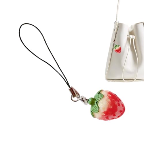 Genérico del teléfono de fresa, estética del del teléfono | Tomado Tomato Strawberry Resina Colgante de resina   Adorno de fruta para coche, teléfono, llave, bolso, billetera