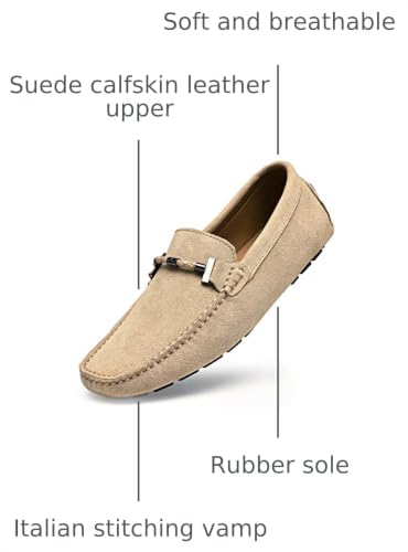 Image of Go Tour Men's Penny Loafers Moccasin Driving Shoes Slip On Flats Boat Shoes