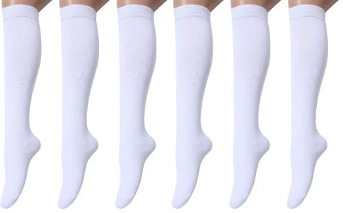 Leotruny 3 Pairs Women's Cotton Opaque Knee High Socks