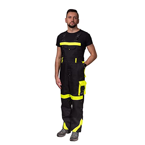 Kombinezony ogrodniczki ogrodniczki męskie Hi Vis odblaskowe spodnie z ochraniaczami na kolana kurtka dostępne idealne do pracy mechanika podłogi Trades