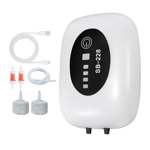 Pompe à oxygène rechargeable portable : aérateur air 2 sorties