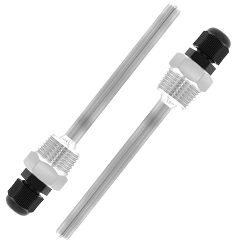 Meprotal 2pcs 1/2NPT Thermowell Weldless Temperature Sensor Stainless Steel Thermowell with Nylon Cable Gland for Homebrew Brewing Beer Fermenter 100mm Rod Length