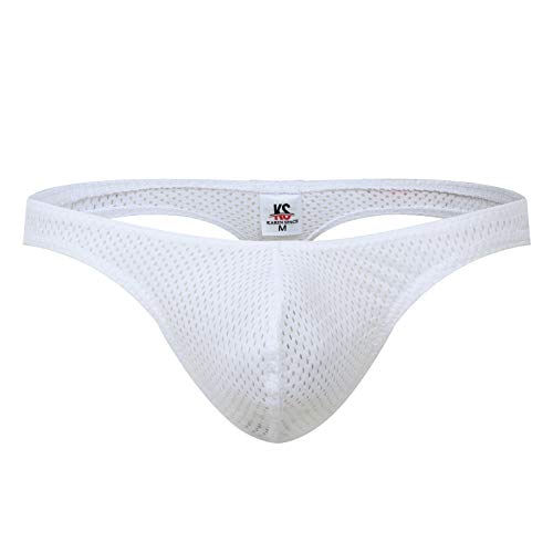 FULLSCHARM Klassische atmungsaktive Herren-Tanga aus Baumwolle, ideal für sportliche Unterstützung. - Weiß - X-Large Cover