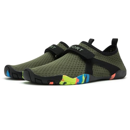 Sim Racing Shoes for Men Game Cockpits Euro Truck GT Karting- Home Gaming Enhanced Grip Sock Slippers Slip On Barefoot Driving Shoes with Hook & Loop Comfort Wear Grippy No-Slip Sole for Petal Control (Green,10.5)