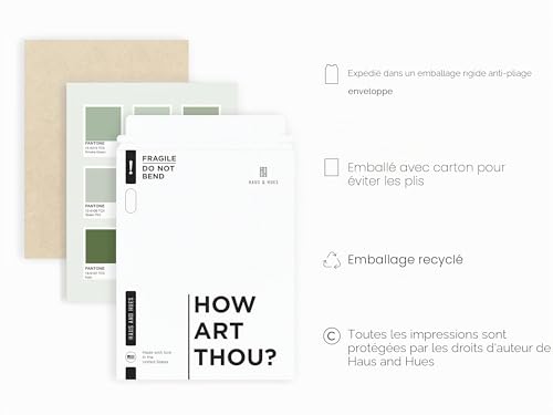 HAUS AND HUES Vert Sauge Décoration Murale Esthétique - Affiche Par Green Pour Chambre à Coucher et Dortoir - Vert Foncé Sans Cadre – vue 3