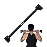 STEADY 懸垂バー【簡単設置/耐荷重150kg/工具不要のワンタッチロック】ぶら下がり健康器 懸垂棒 懸垂マシン ドアジム チンニングバー 懸垂 背筋 pull up bar 懸垂器具 懸垂台 筋トレグッズ 自宅 ST124 ブラック