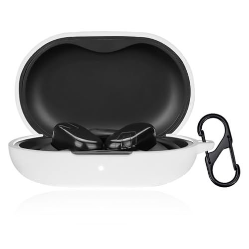 For SOUNDPEATS Breezy ケース カバー Mosasa サウンドピーツ Breezy シリコン保護ケース 充電便利 全面保護 紛失防止 滑り止め 軽量 キズ防止 スリム 薄型 旅行 耐衝撃 防塵-ホワイト