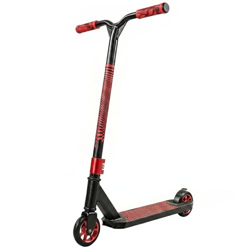 SPORTNOW Scooter Acrobático, Scooter Freestyle con Manillar 360°, Rodamientos ABEC-9, Ruedas de PU de 120 mm, Marco de Aluminio Acero, Antideslizante, para Adolescentes, Adultos para Skatepark, Rojo
