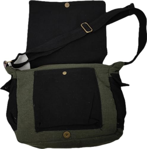 Image of ROUGH CANVAS COTTON MESSENGER BAG /BRASS ZIPPER CLOSURE /HANDMADE /ANTIQUE /VINTAGE /ECO LOVELY /UNISEX /SUSTAINABLE /HIGHLY DURABLE /WASHABLE /NATURAL