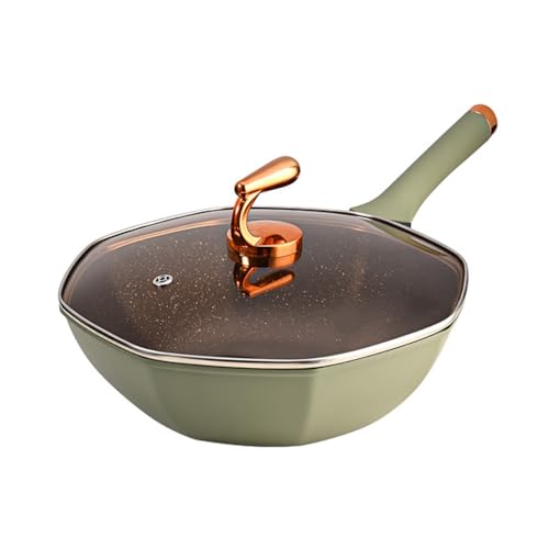 Wok octogonal pierre médicale poêle antiadhésive induction cuisinière gaz