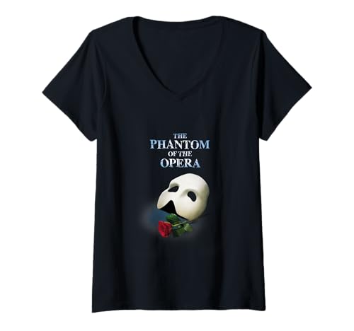 Womens Official 'Phantom of The Opera' Logo V-Neck T-Shirt Small