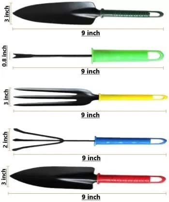 DEBs CARE Gardening Hand Tool Kit for Home Gardening (Hand Cultivator, Hand Fork, Big Hand Trowel, Small Hand Trowel, Hand Weeder, Garden Hand Gloves, Pruner) Pack of 7