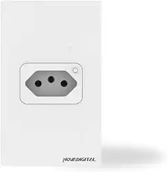 Tomada Inteligente de embutir 20A 4x2 com vidro temperado e Medidor de consumo elétrico Compatível com Google Home e Alexa da Amazon (Branca)