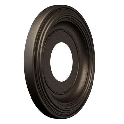 Image of Ekena Millwork 10 inchOD x 3 1 /2 inchID x 1 1 /8 inchP Traditional Thermoformed PVC Ceiling Medallion (Fits Canopies up to 5 1 /2 inch), Metallic Black Night