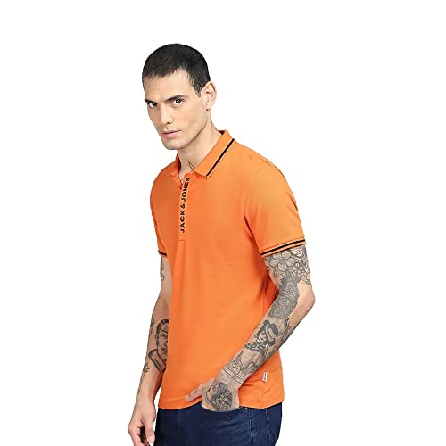 Image of Jack & Jones Printed Cotton Slim Fit Mens Polo T-Shirt