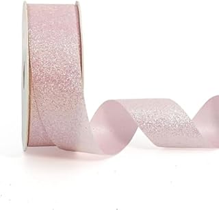 AOKSUNOVA szeroka wstążka brokatowa wstążka prezentowa wstążka ślubna metaliczna wstążka prezentowa błyszcząca 2.5cm x 22.8m miedź