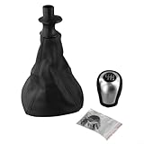 Yuanpgky Schaltkugel aus Leder für W477 für Vito 2017-2020, 6-Gang-Schaltknauf, manuelles Auto-Innen-Upgrade, schwarzes Leder und Kunststoff-Handballknauf, direkte Passform