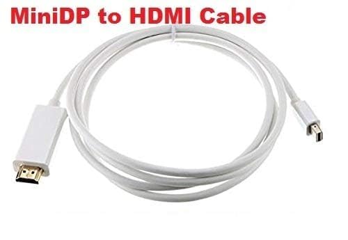 Image of Madhabi Mini DisplayPort to HDMI Cable 3M, Mini DP to HDMI Adapter Cord, Compatible with MacBook Pro, MacBook Air, iMac, Surface, Thunderbolt Port Devices, HDTV, Monitor, Projector - Black