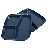 GALPADA 2 piezas Bandeja Dividida Reutilizable Compartimentos Plato de Servir para Aperitivos y Frutas para Organizar Alimentos Reuniones y Fiestas Familiares Color Azul Oscuro
