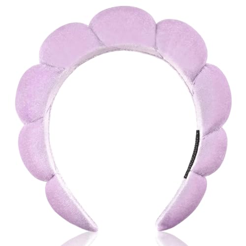 DRESHOW Bandeau Spa pour Femmes Éponge pour le Lavage du Visage Nuageux en Tissu Éponge pour le Maquillage et le Soin de la Peau