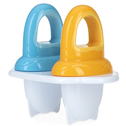 Image of Nuby Garden Fresh Fruitsicle Pop Tray, 2pc Aqua/Yellow