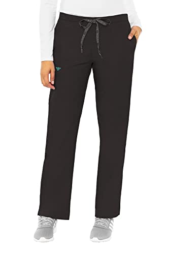 Med Couture Signature Drawstring Pant for Women, Charcoal Aruba Blue, Medium Tall