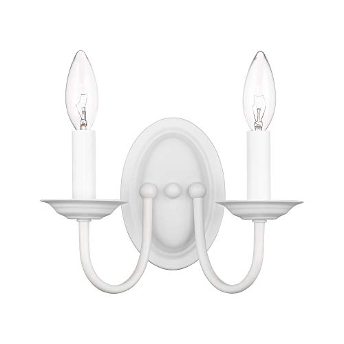 Image of Livex Lighting 4152-03 Williamsburg 2-Light Wall Sconce, White