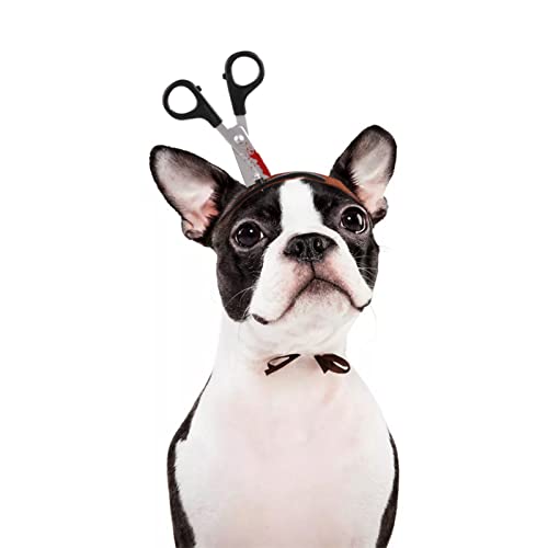 Faxianther Bloody Halloween Costume Pet Headband Scary Cat Dog Headdress Adjustable Head Band Cosplay Party Puppy Headwear Pet Dress-Up Costumes Accessories Trick Props - Image 2
