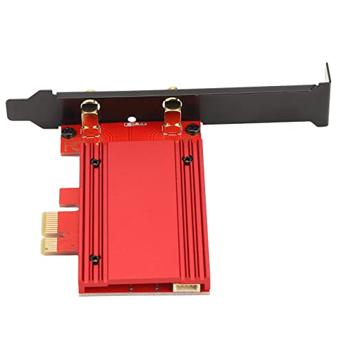 Tarjeta de Red Inalámbrica, Triple Banda 6GHz 5.8GHz 2.4GHz WIFI6E BT5.2 PCIE X1 Adaptador de Red WiFi Gigabit con Antena para Computadora de Escritorio miniatura 5